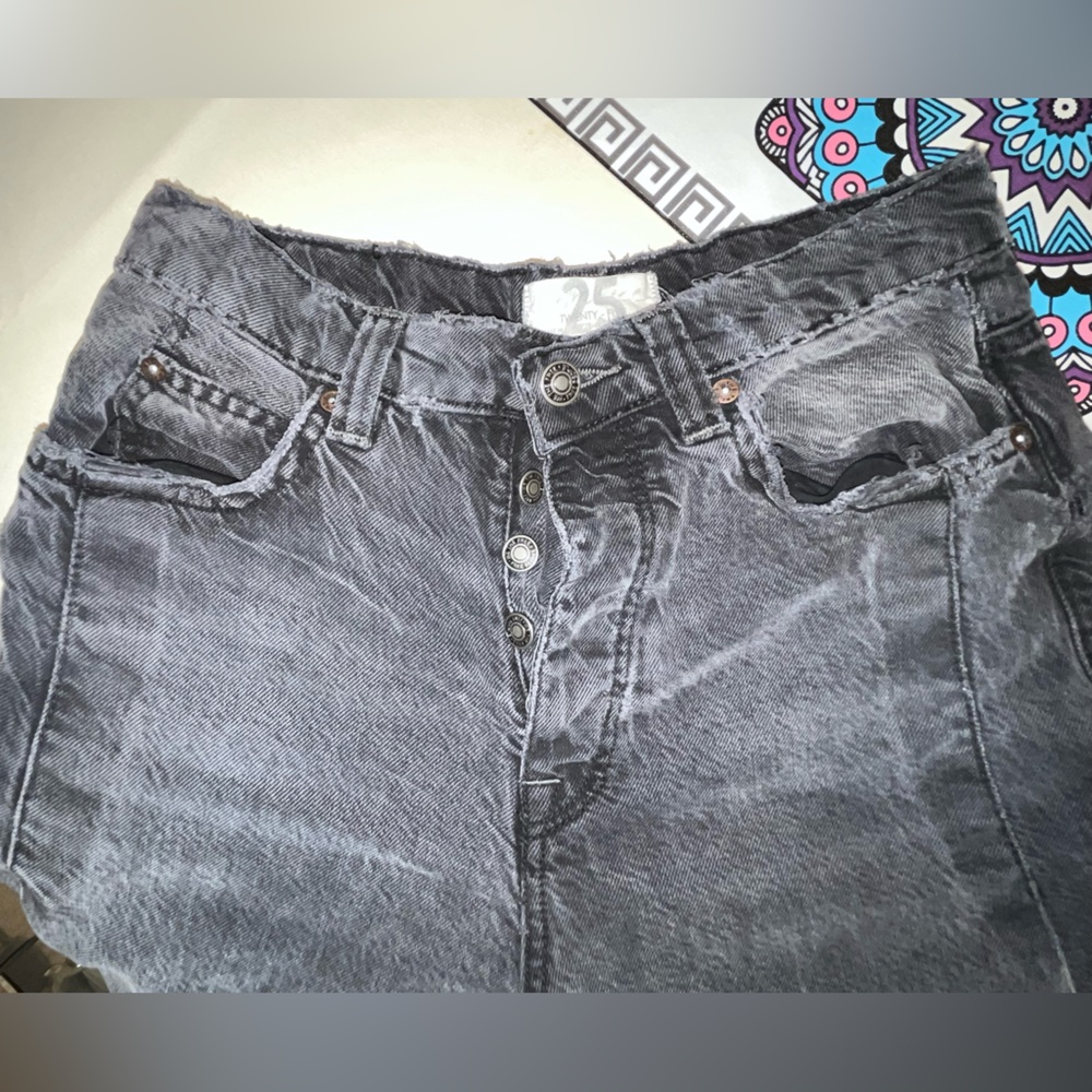 Free People Old West Slouchy Wide Leg Jeans 25 Gray Distressed - Picture 9 of 11